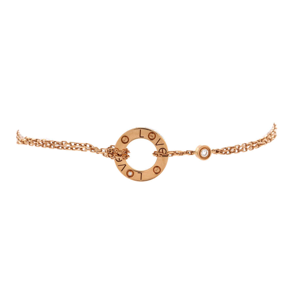 Cartier 2 Diamonds Love Bracelet 18K Rose Gold with Diamonds